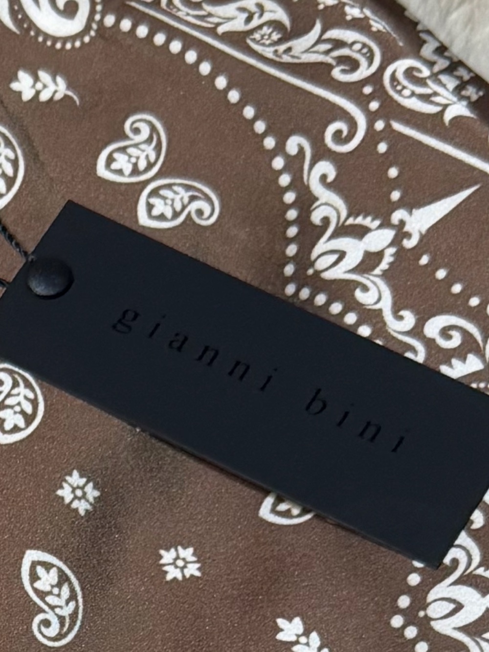 Gianni Bini Brown Bandana Print Mini Skirt - Picture 2 of 2